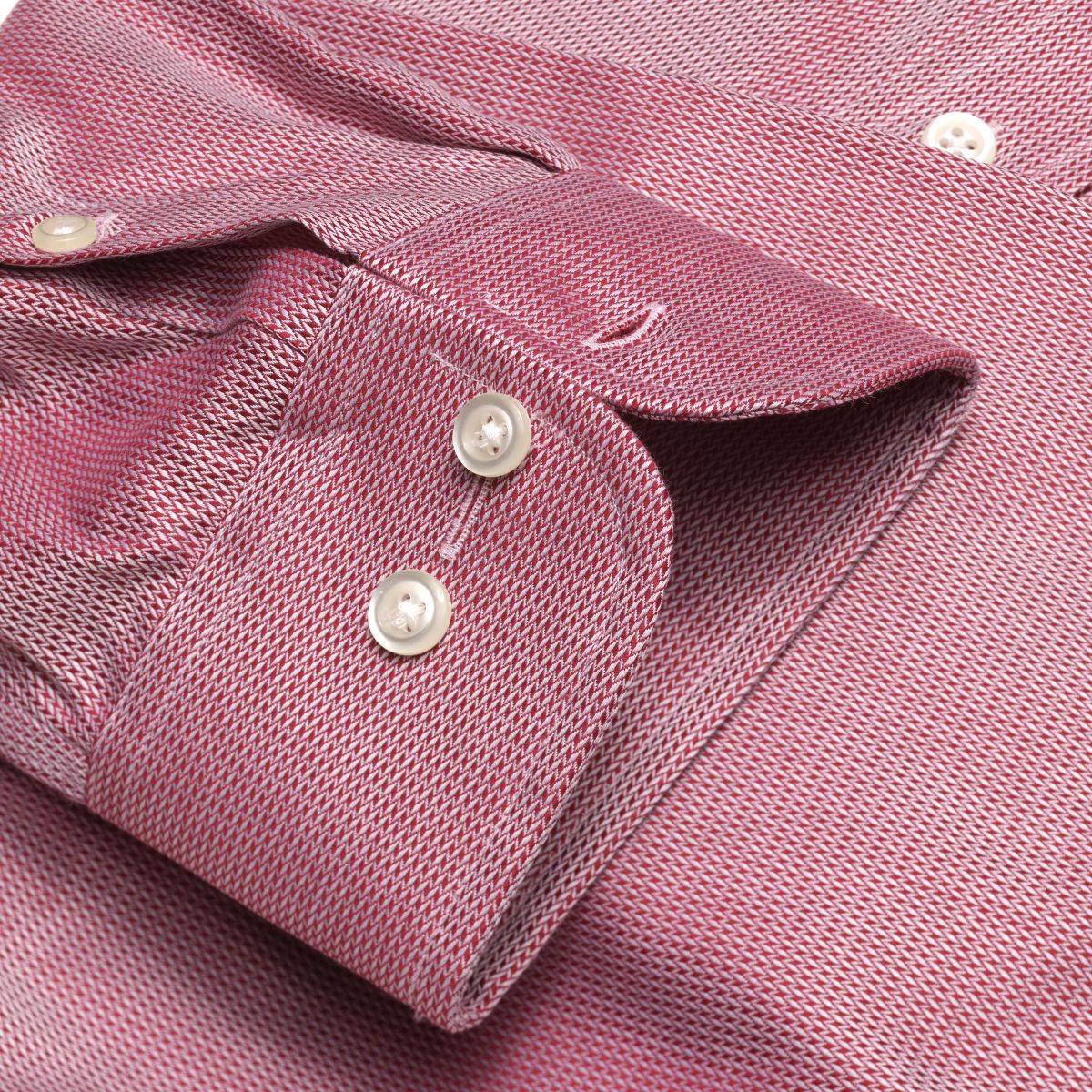 Burgundy Dobby Houndstooth Wrinkle-Free Cotton Dress Shirt with Spread Collar by Cooper & Stewart