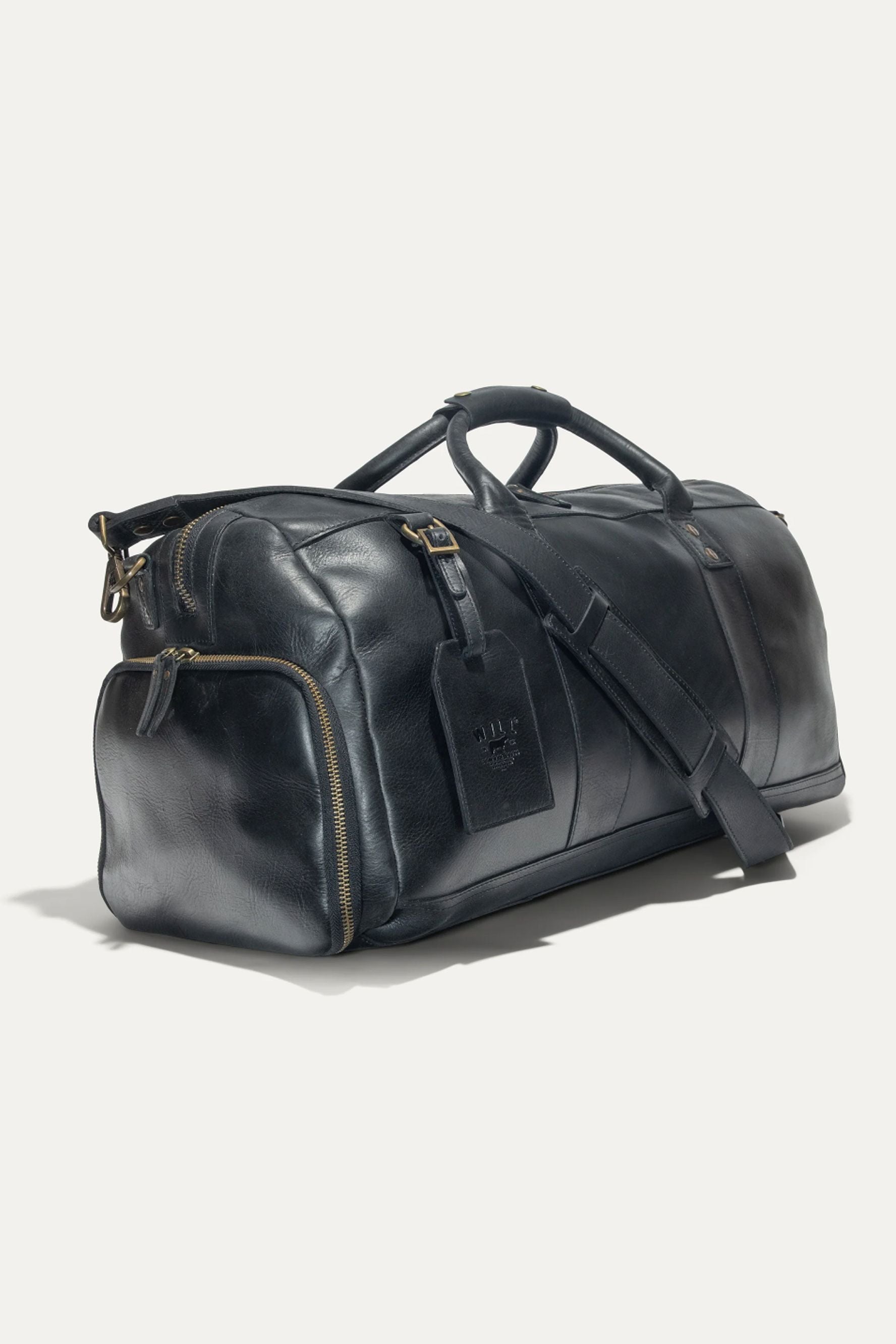 Atticus Leather Shoe Duffle in Black by Will Leather Goods