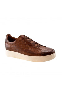 Tate Gator Embossed Calfskin Sneaker in Cognac by T.B. Phelps