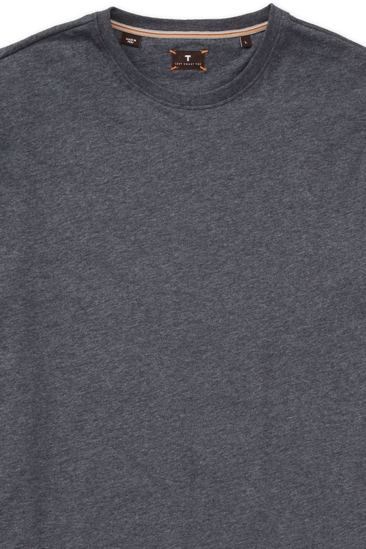 Luxe Mélange Long Sleeve Crew Neck Peruvian Cotton Tee Shirt in Grey by Left Coast Tee