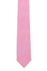 Churchill Chambray Polka Dot Linen and Silk Blend Tie in Light Pink by Trafalgar