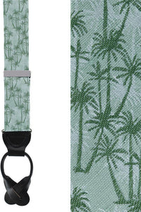 Palm Tree Linen and Silk Blend Button End Braces by Trafalgar