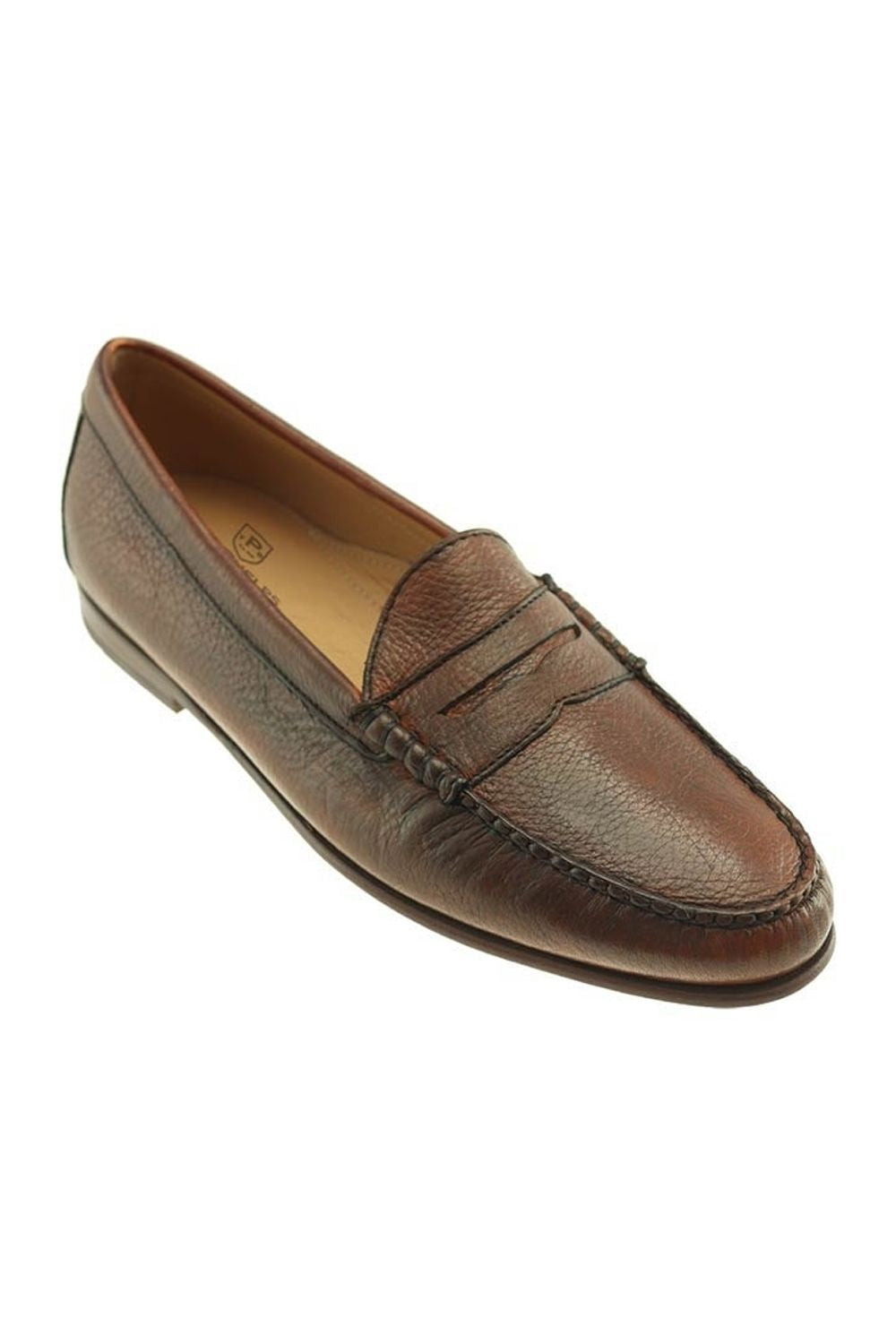 Ventura Deerskin Penny Loafer in Cedar by T.B. Phelps