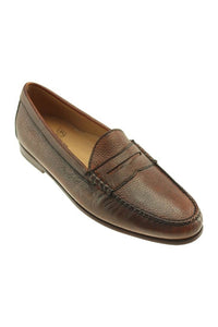 Ventura Deerskin Penny Loafer in Cedar by T.B. Phelps