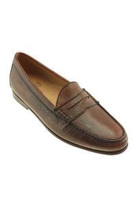 Ventura Deerskin Penny Loafer in Cedar by T.B. Phelps