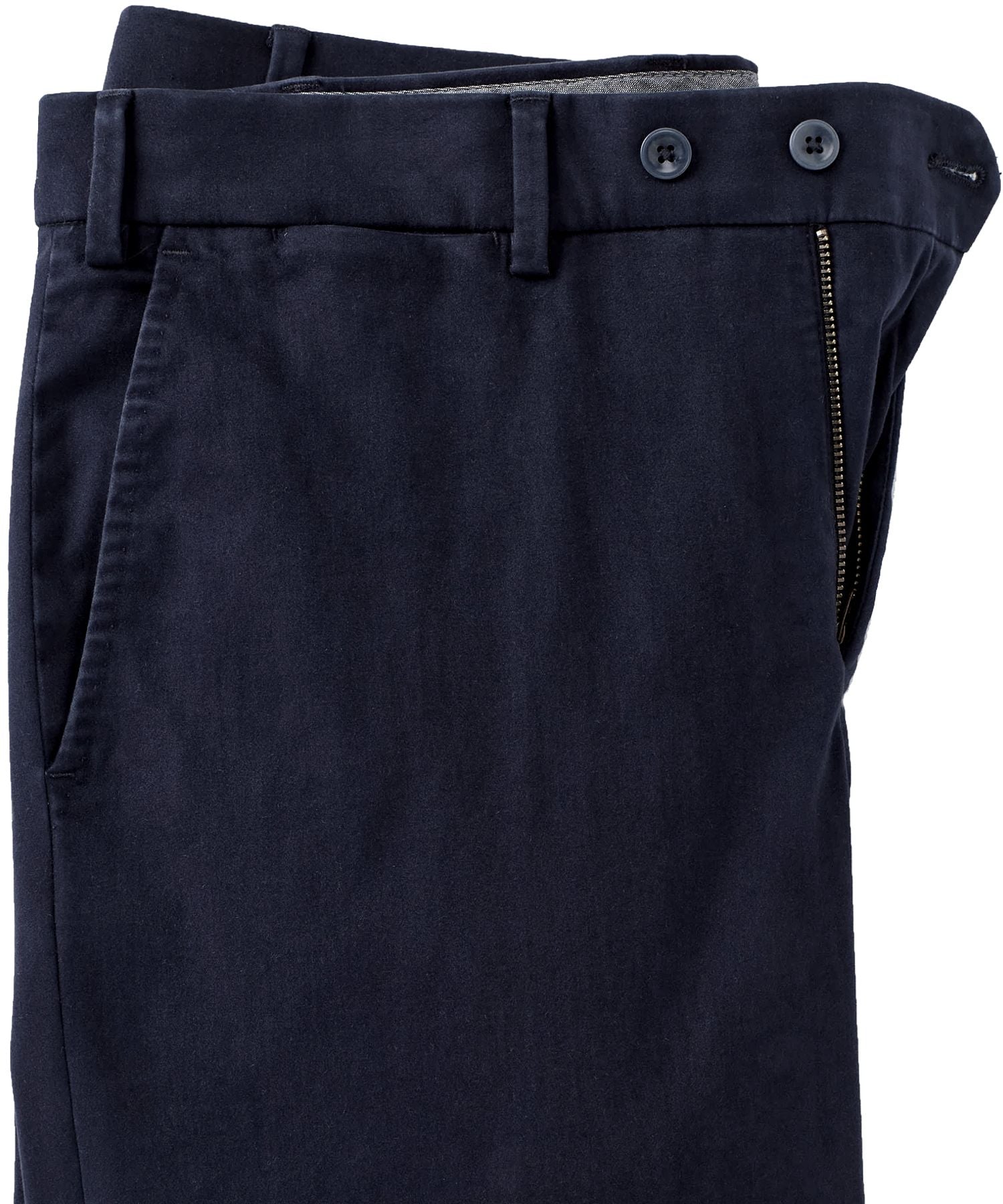 Supima Sateen Italian Luxury Flat Front Cotton Trouser in Dark Navy (Choice of Fits) by 6 East by Ballin