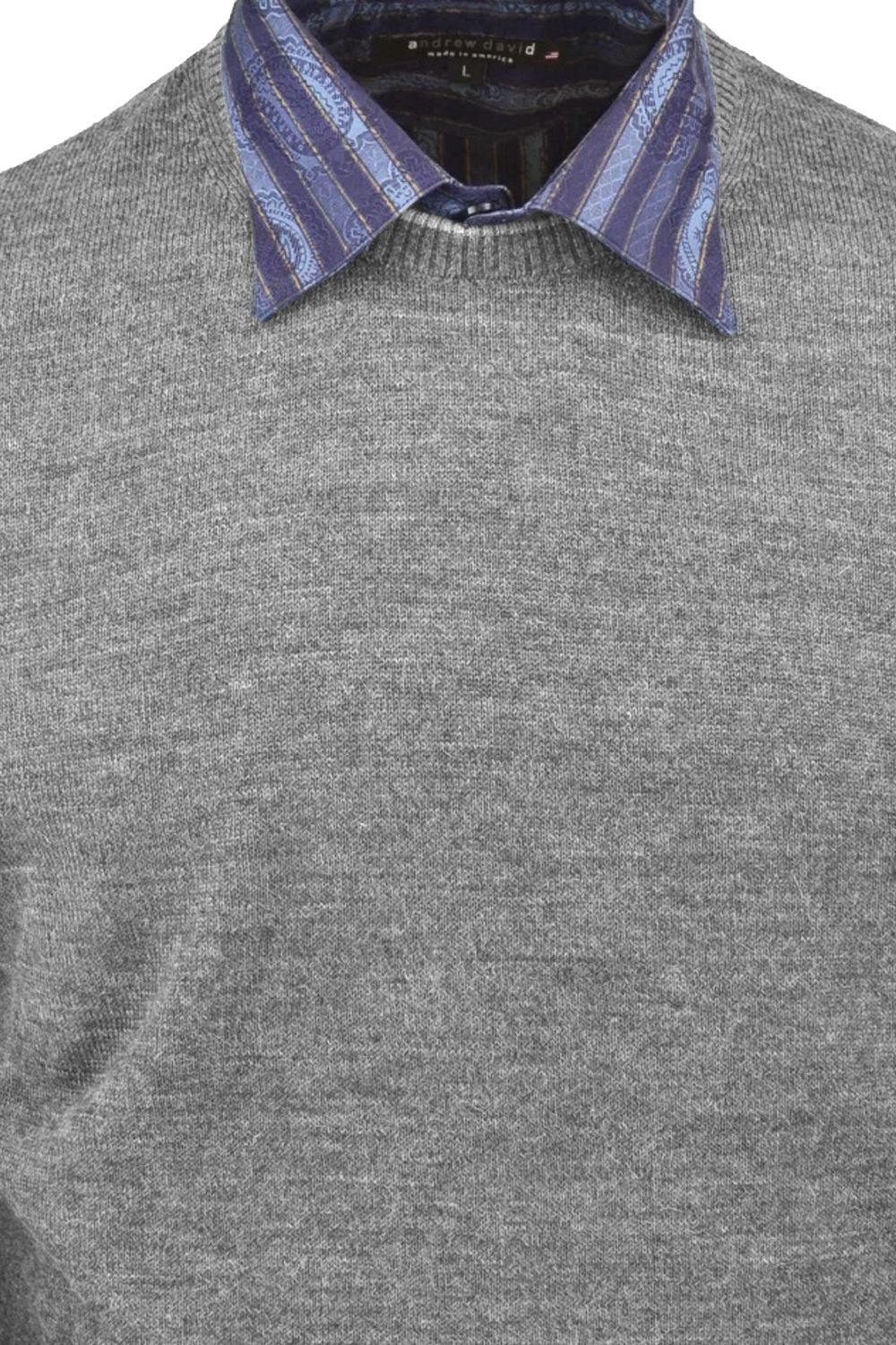 Royal Alpaca Crew Neck Sweater in Silver Grey Heather by Peru Unlimited