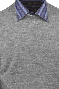 Royal Alpaca Crew Neck Sweater in Silver Grey Heather by Peru Unlimited