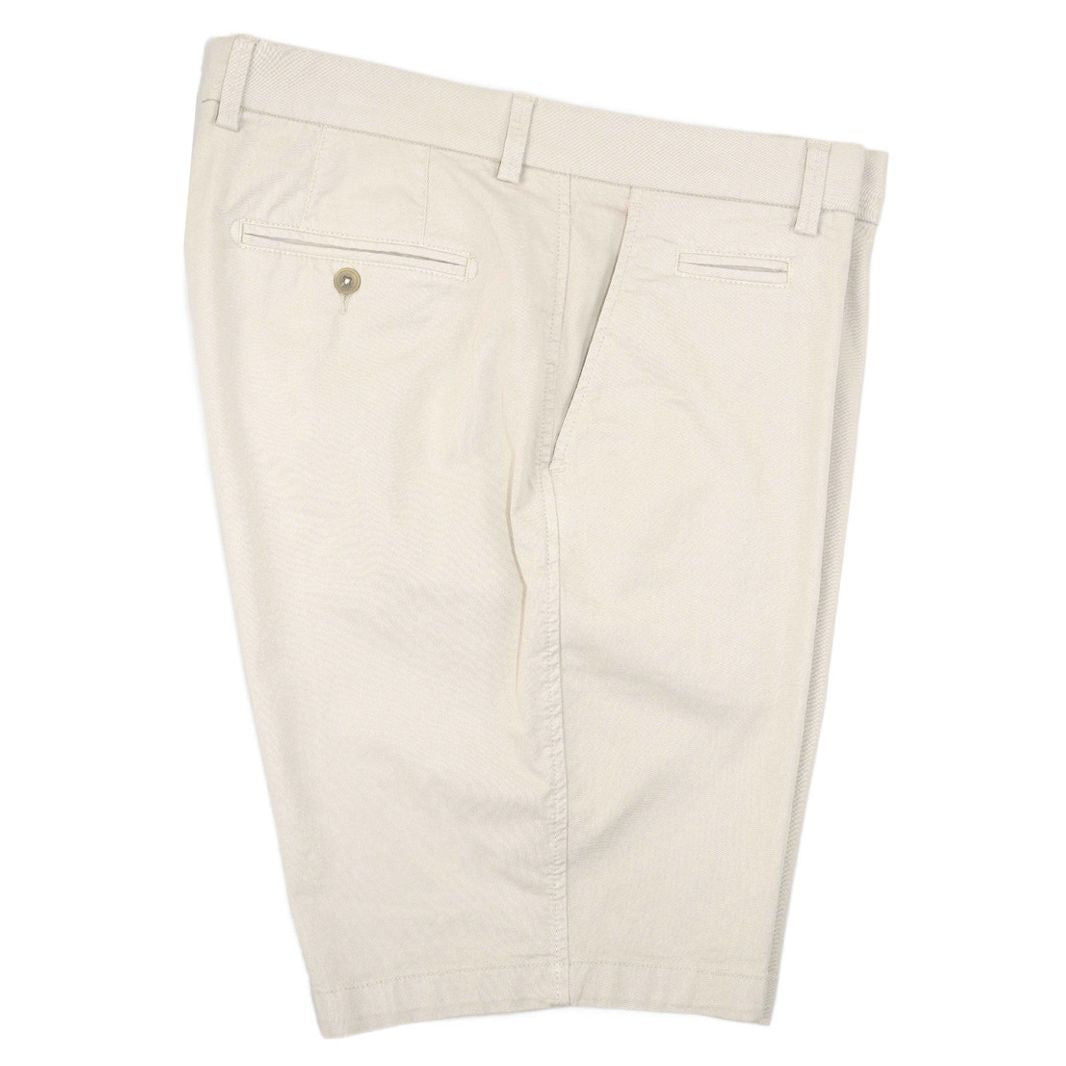 Broken Twill Stretch Cotton Shorts in Bone by Ballin