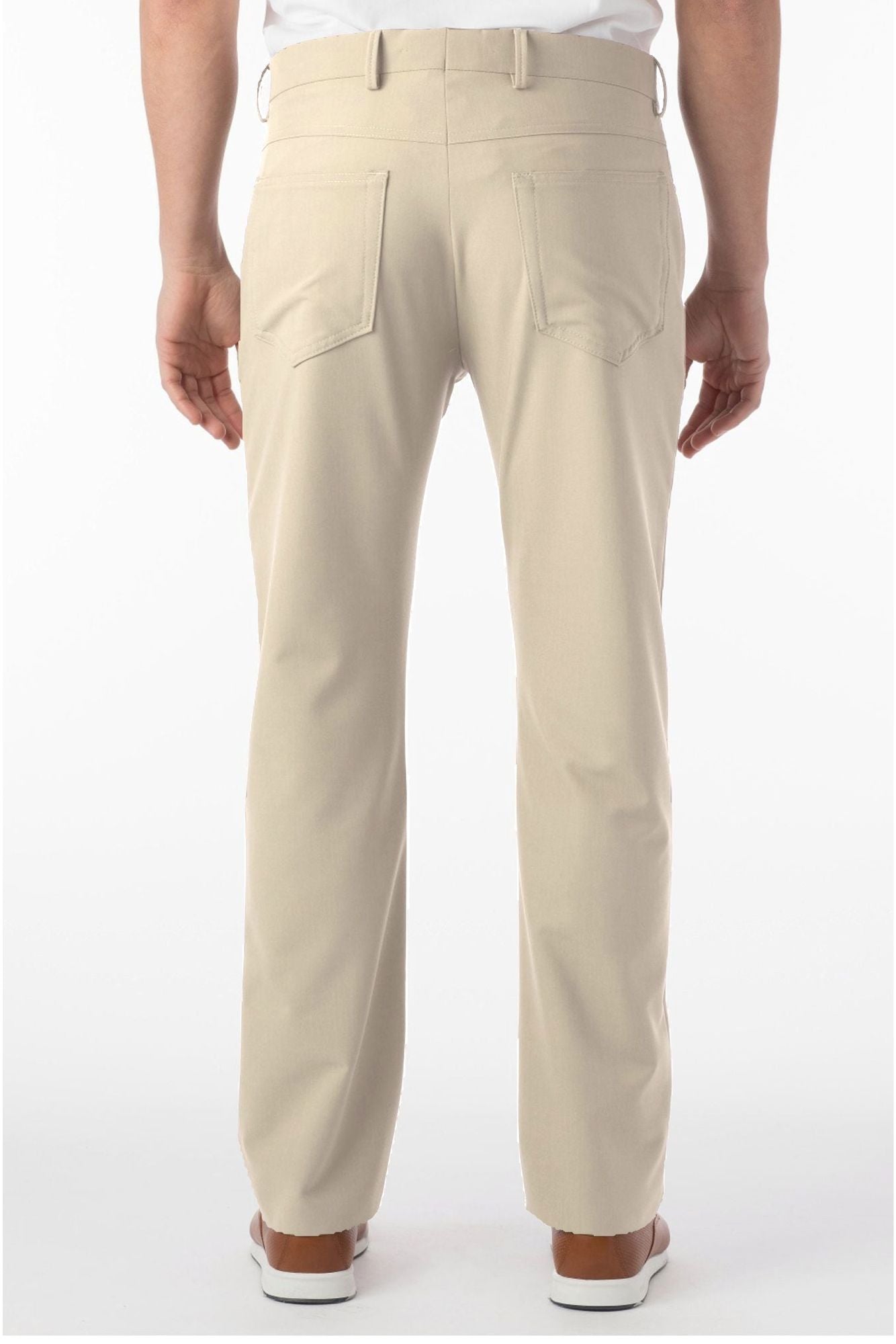 Comfort-EZE 5-Pocket Commuter Bi-Stretch Gabardine Pant in Cream (Connor Modern Fit) by Ballin