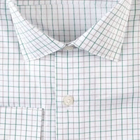 Lux Cotton Sateen Tattersall Sport Shirt in Grass by Scott Barber