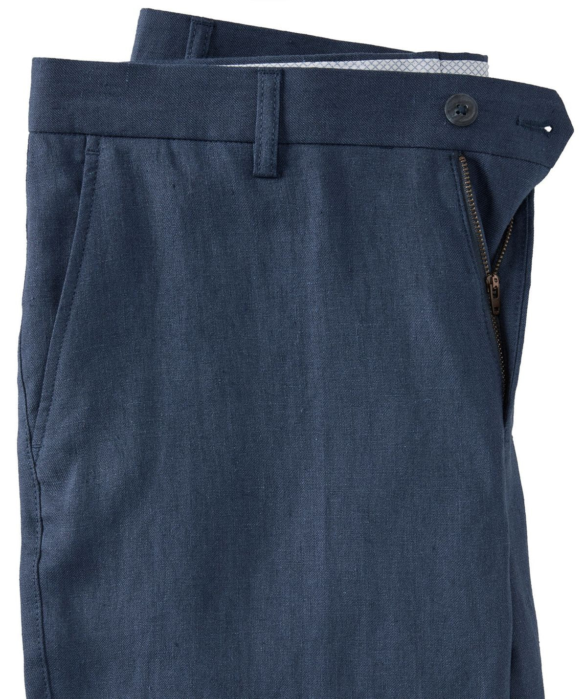 Italian Linen Chambray Twill Pants in Navy (Atwater Modern Fit) by Ballin