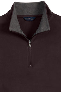 Pima Cotton Zip-Mock Sweatshirt in Dark Chocolate by Scott Barber