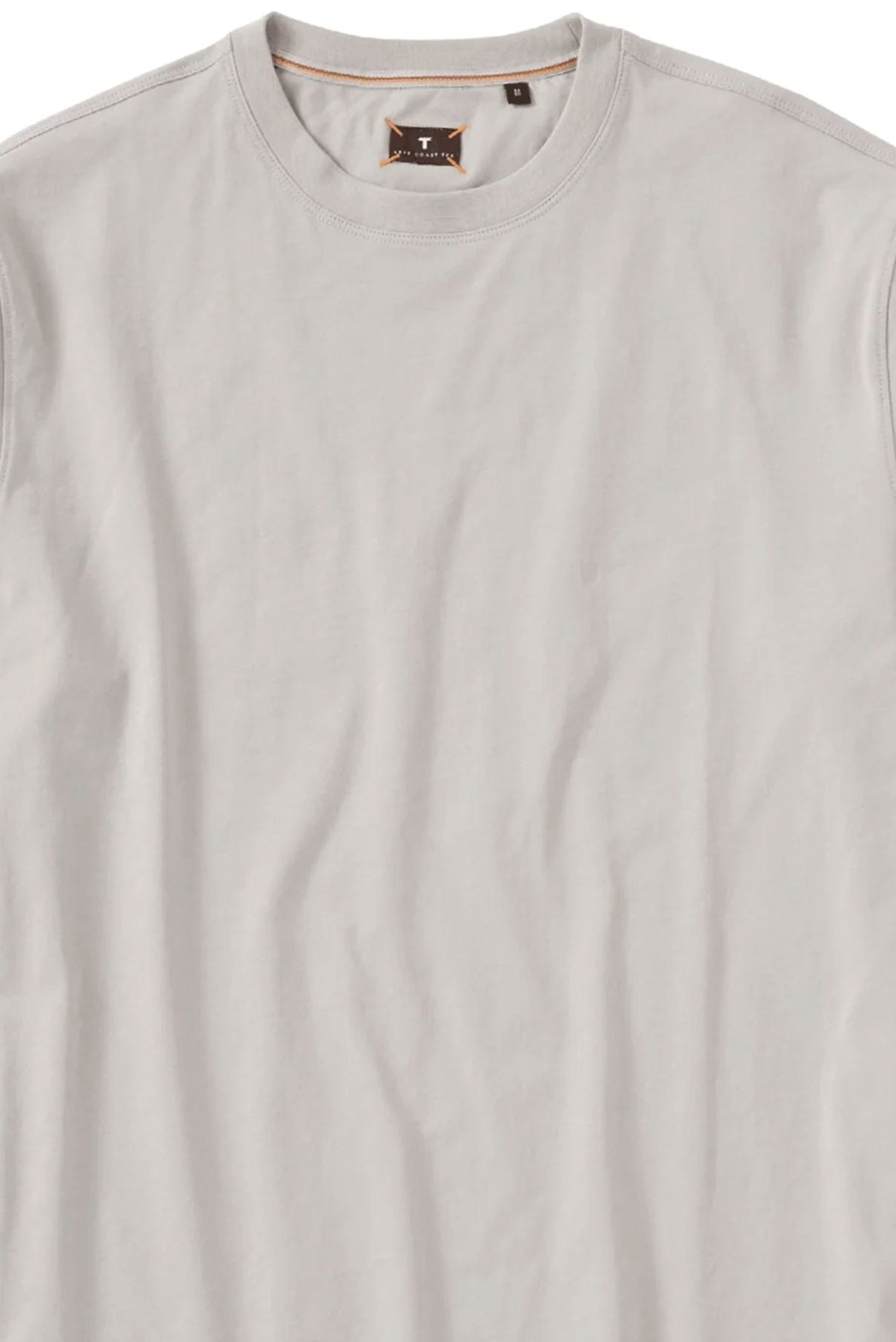 Long Sleeve Crew Neck Peruvian Cotton Tee Shirt in Silver by Left Coast Tee