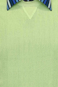 Baby Alpaca 'Links Stitch' Sweatshirt-Style Crew Neck Sweater in Lime by Peru Unlimited