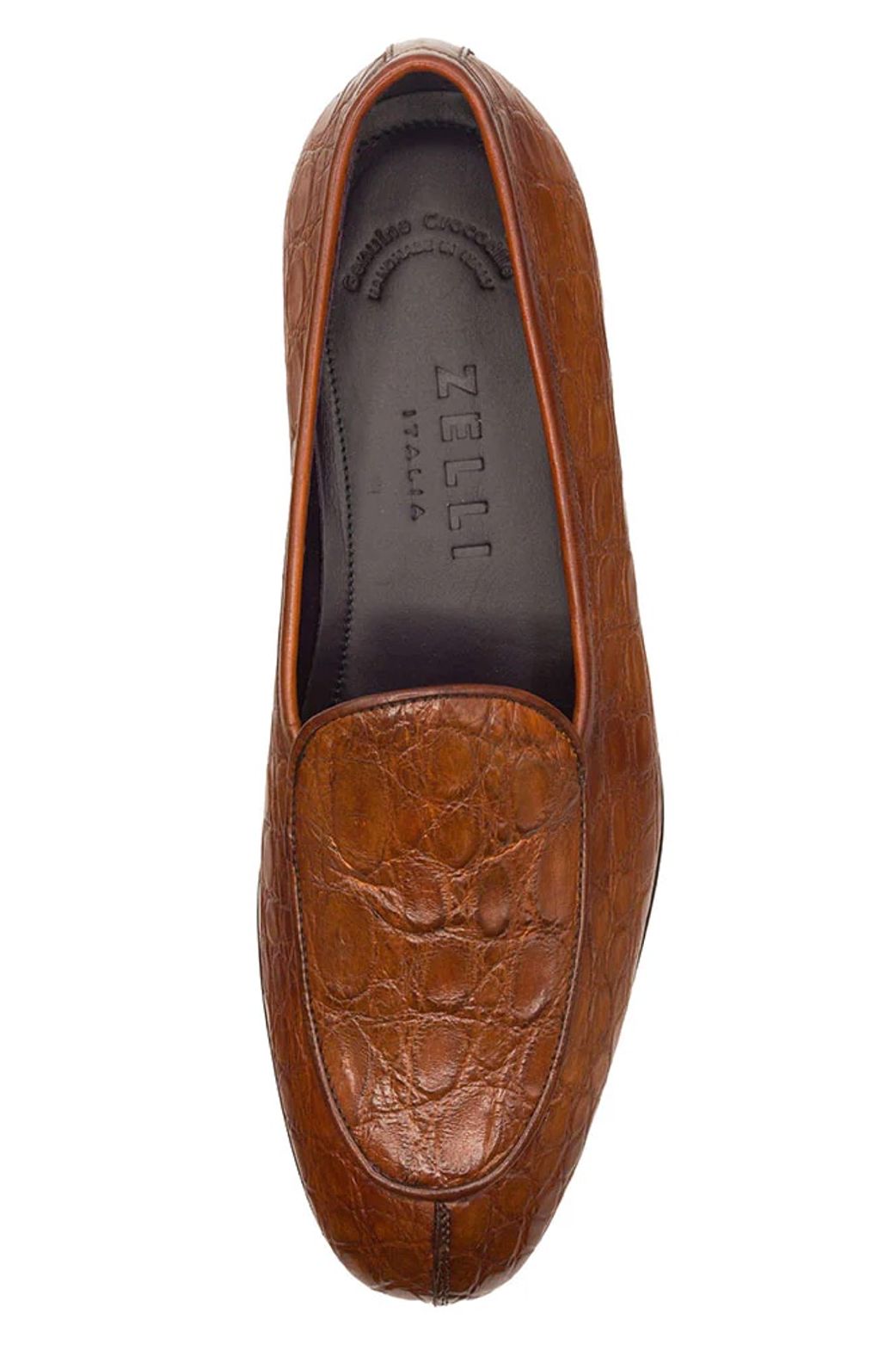 Mica Crocodile Slip-On Loafer in Cognac by Zelli Italia