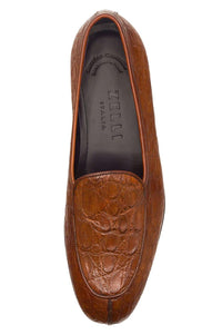 Mica Crocodile Slip-On Loafer in Cognac by Zelli Italia