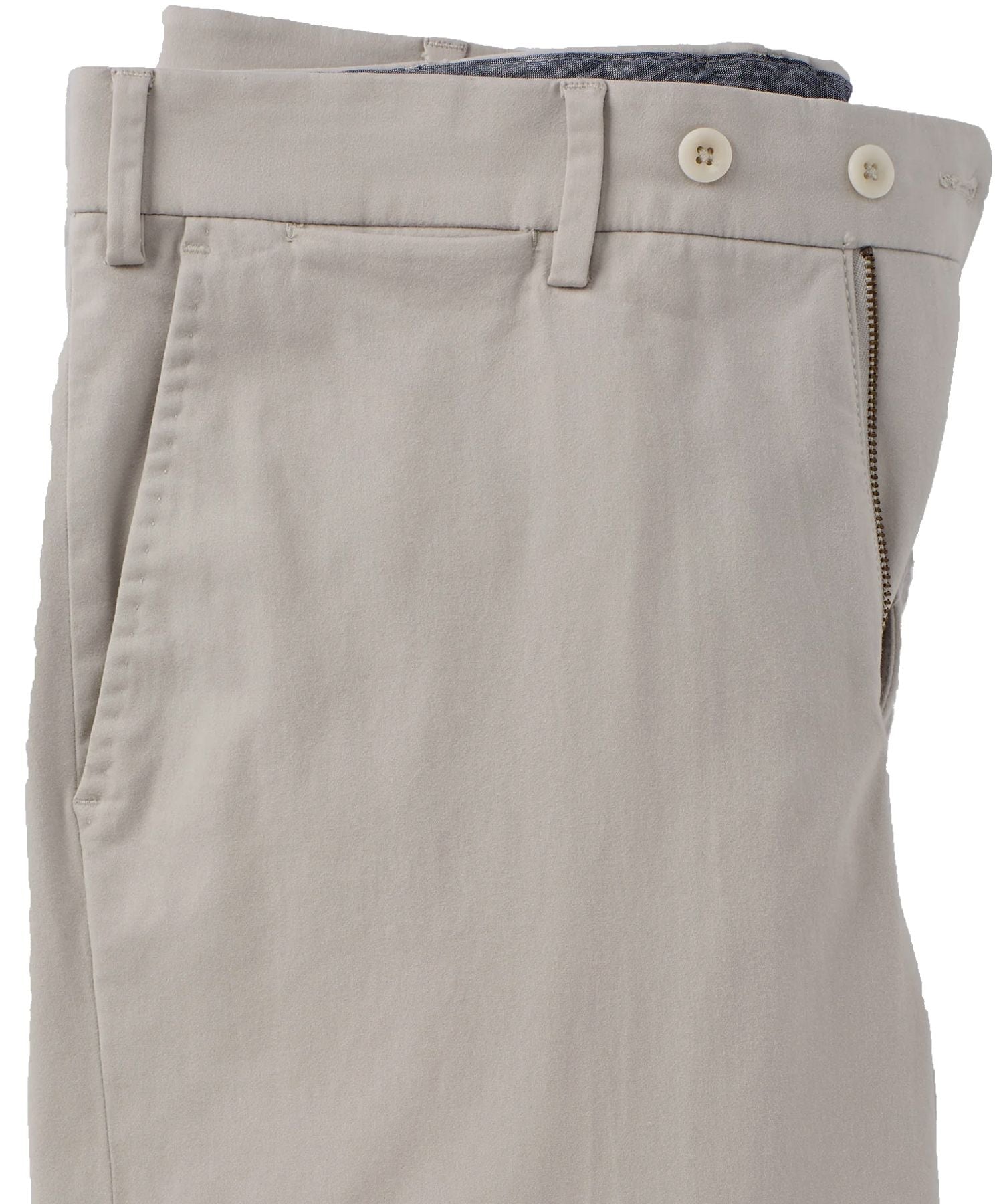 Supima Sateen Italian Luxury Flat Front Cotton Trouser in Stone Grey (Choice of Fits) by 6 East by Ballin