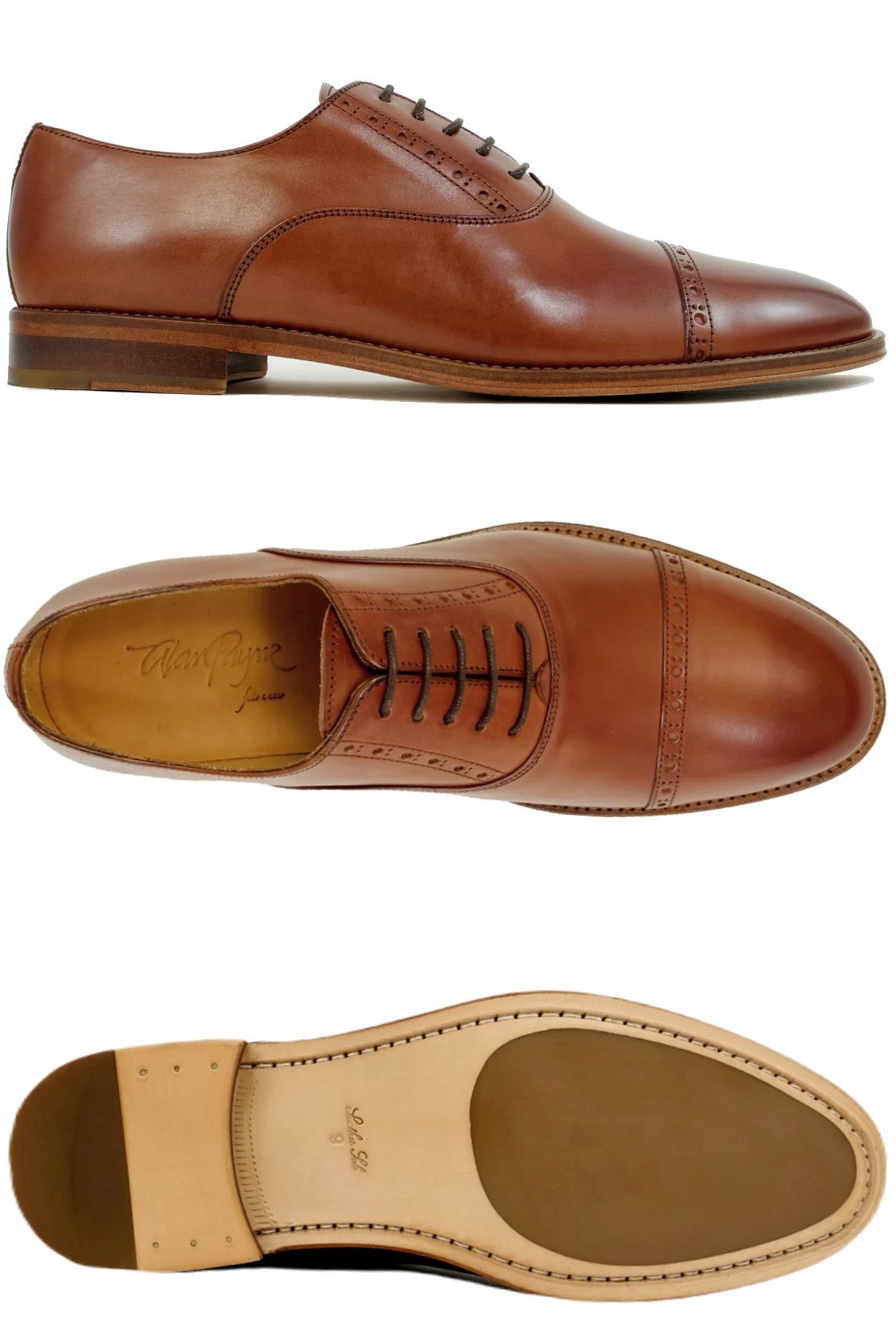 Coxon Italian Parma Calfskin Balmoral Oxford in Brandy by Alan Payne Footwear