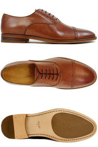 Coxon Italian Parma Calfskin Balmoral Oxford in Brandy by Alan Payne Footwear
