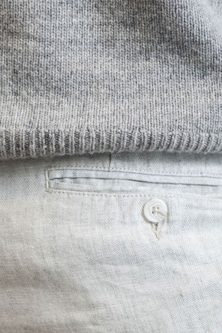 Chambray Linen Herringbone Pants in Choice of Colors (Mansfield Relaxed Fit) by Ballin