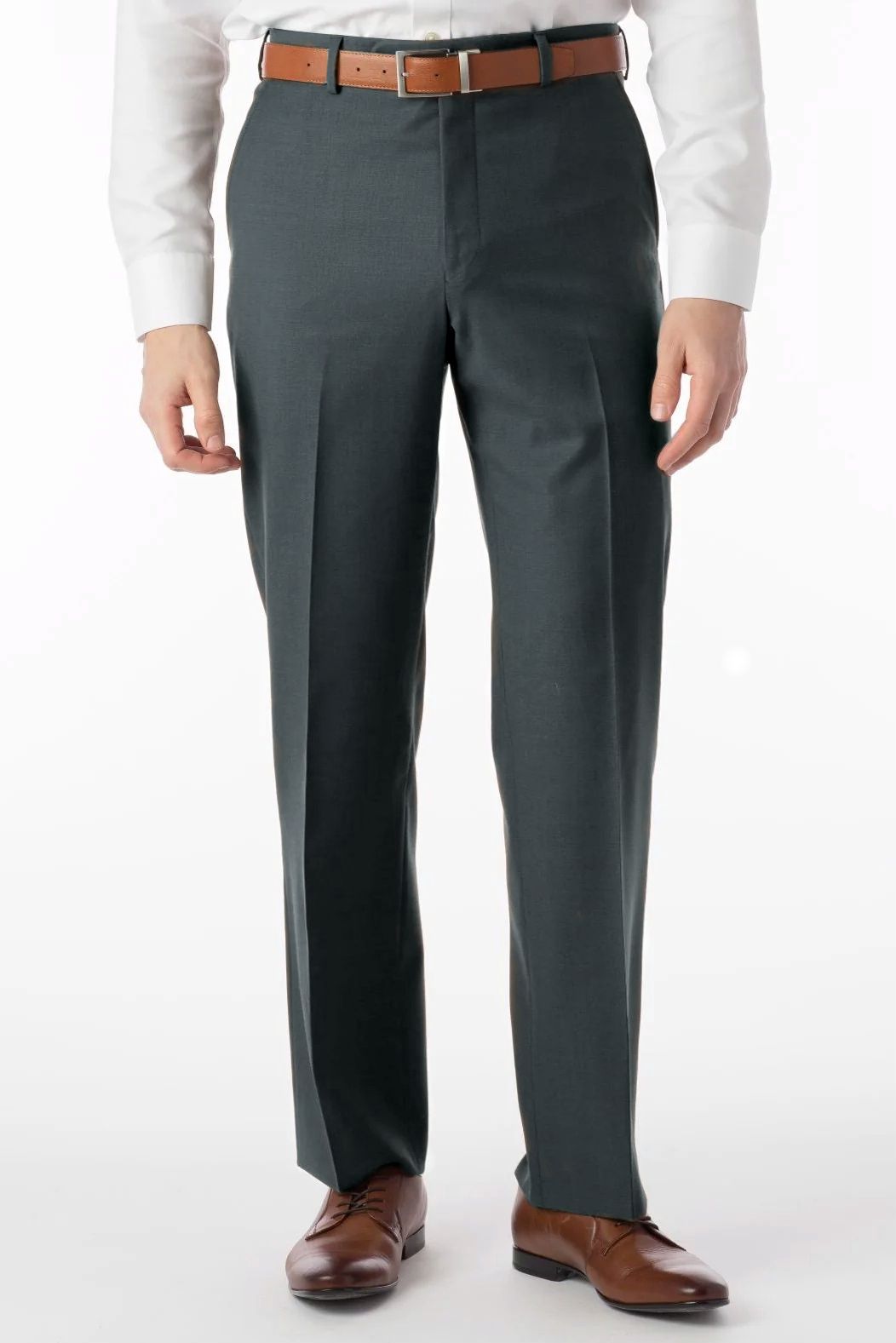 Super 120s Luxury Wool Serge Comfort-EZE Trouser in Ocean Teal (Flat Front Models) by Ballin
