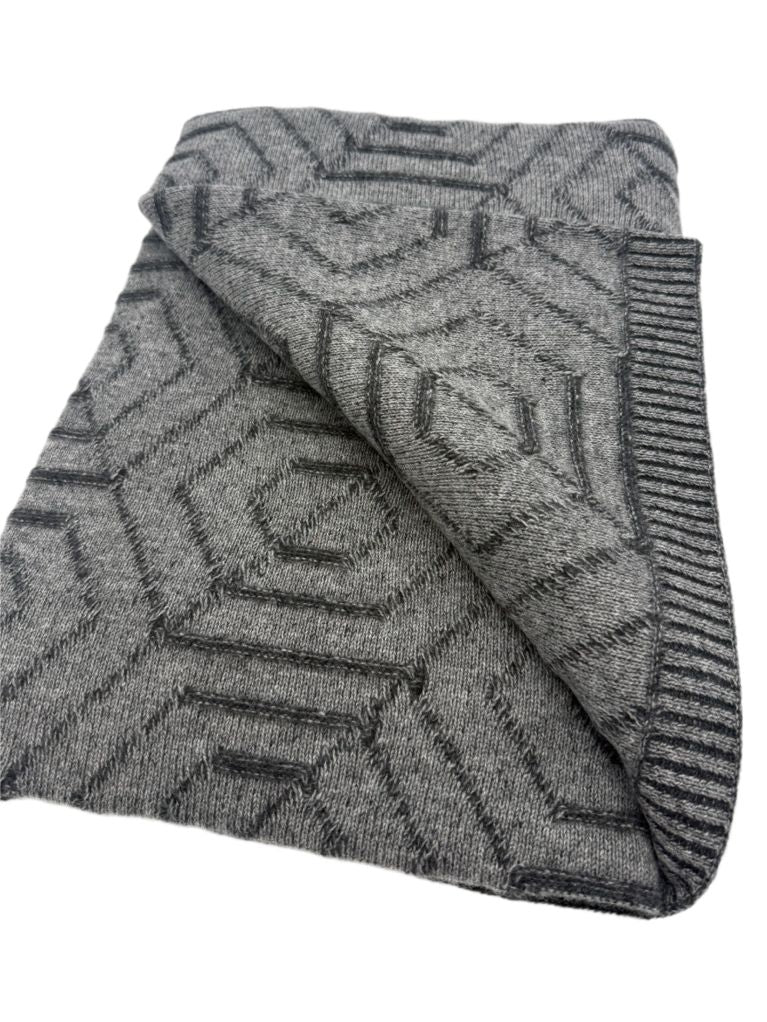 100% Cashmere French Deco Knit Throw (Choice of Colors) by Alashan Cashmere