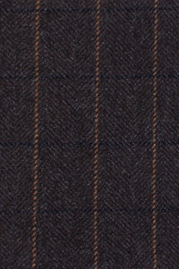 Herringbone Check 'Archive Line' Wool and Cashmere Pub Cap in Dark Brown by Wigens