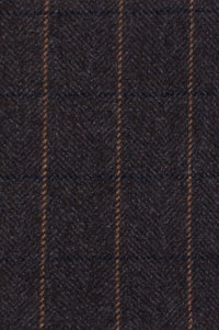 Herringbone Check 'Archive Line' Wool and Cashmere Pub Cap in Dark Brown by Wigens