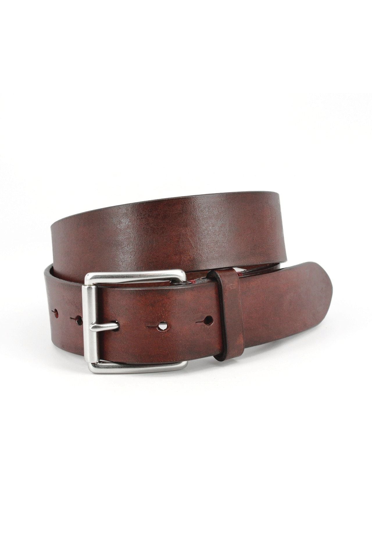 Hand Burnished Bridle Leather Belt in Brown by Torino Leather