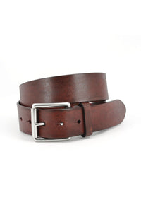 Hand Burnished Bridle Leather Belt in Brown by Torino Leather