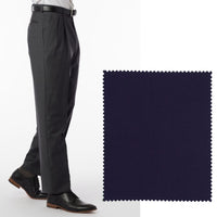BIG FIT Super 120s Wool Gabardine Comfort-EZE Trouser in Mariner (Manchester Pleated Model) by Ballin