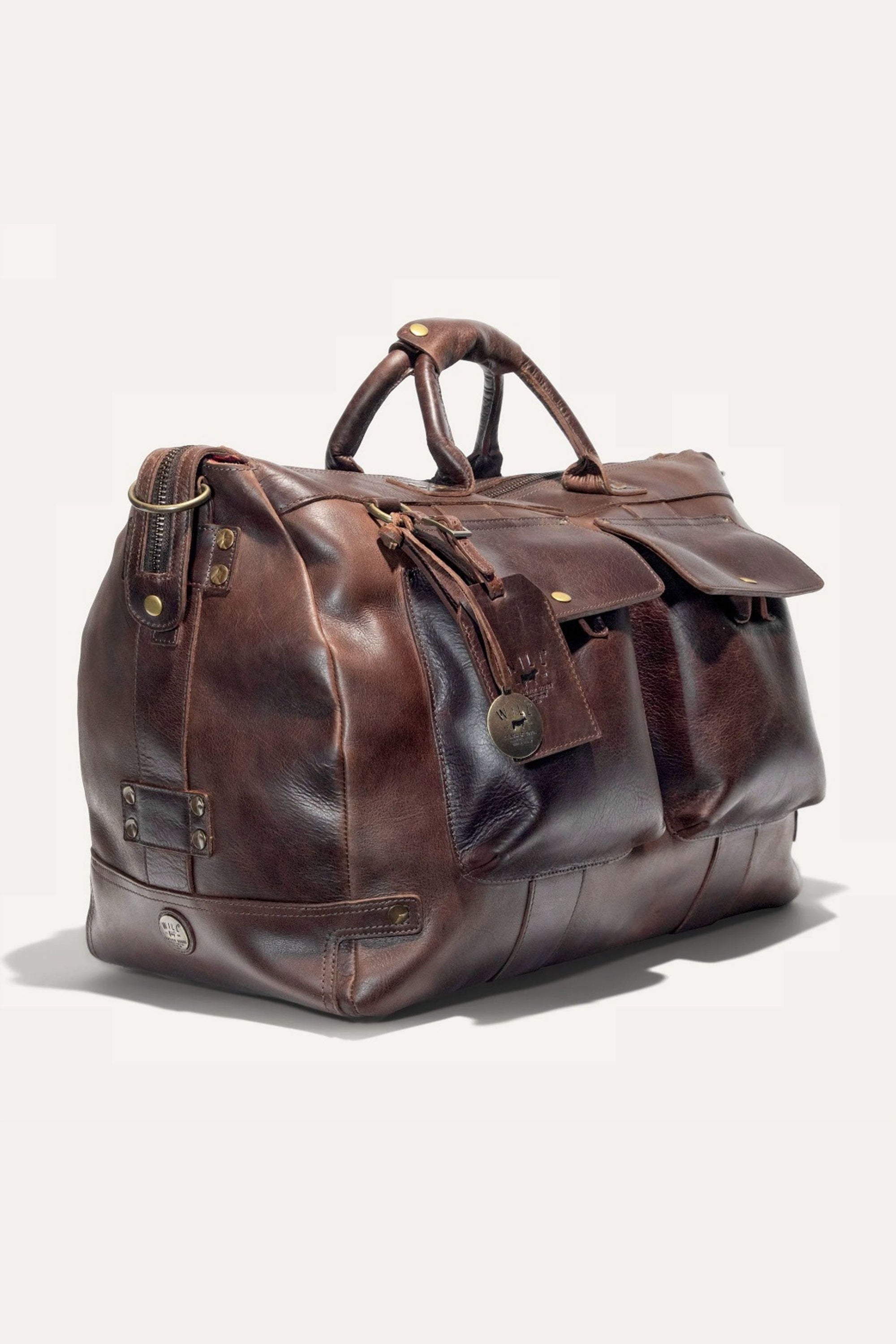 Leather Travel Duffle in Brown by Will Leather Goods