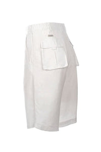 St. Barts Linen Blend Drawstring Shorts in White by Weekender