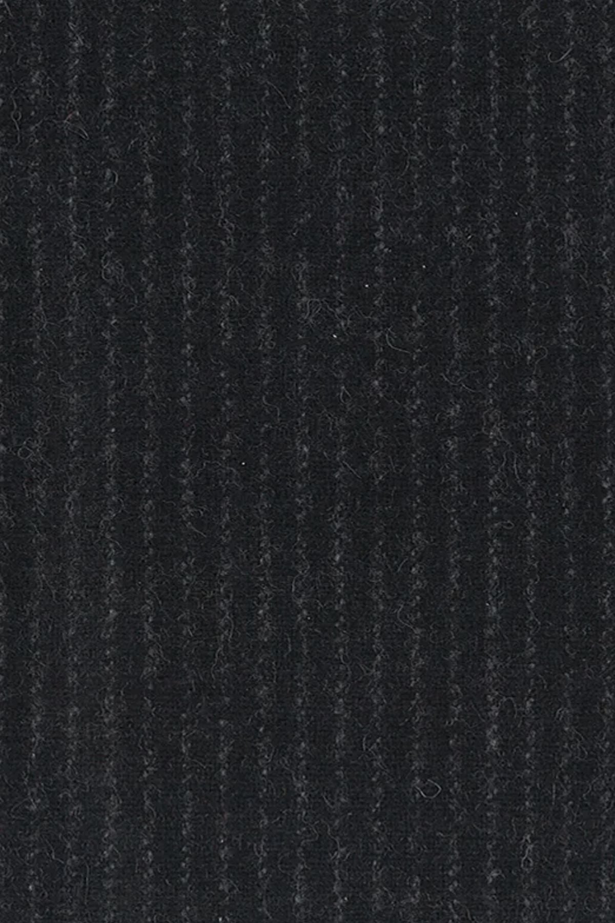 Ivy Contemporary Chalk Pinstripe 'Archive Line' Wool Earflap Cap in Black by Wigens