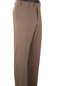 Super 130s Italian Luxury Ultimate Comfort Wool Tropical Flat Front Trouser in Wood (Houston Modern Fit) by 6 East by Ballin