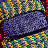 Italian Braided Melange Rayon Elastic Belt in Purple by Torino Leather