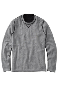 Reversible Cotton & Cashmere Sweater in Black/Grey by Borgo28