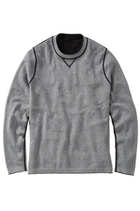 Reversible Cotton & Cashmere Sweater in Black/Grey by Borgo28