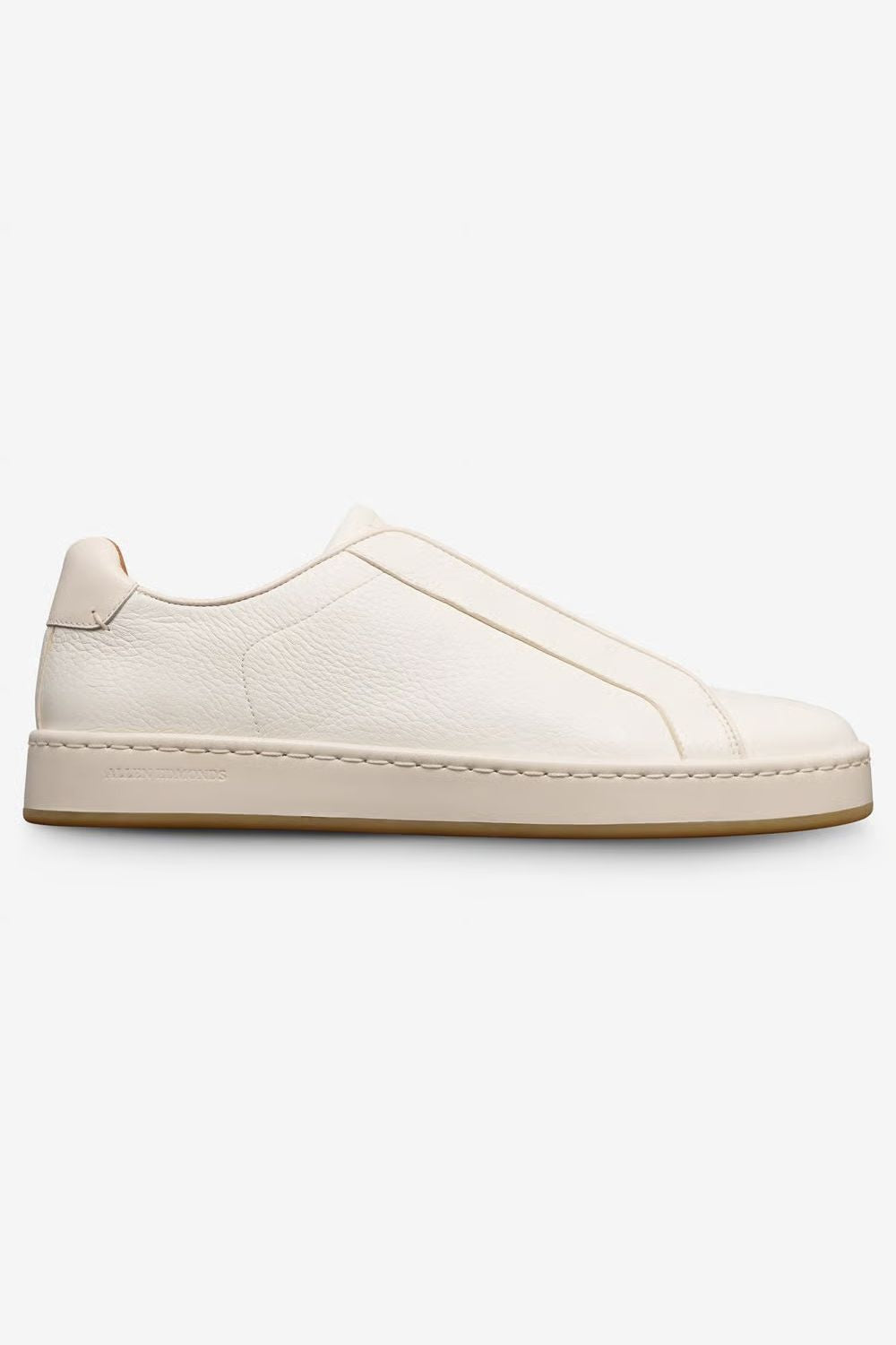 Banks Court Slip-On Stretch-Lace Sneaker in White Leather by Allen Edmonds