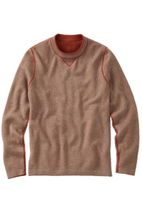 Reversible Cotton & Cashmere Sweater in Rust/Tan by Borgo28