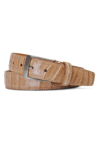 Caiman Crocodile Belt in Sand by Brookes & Hyde