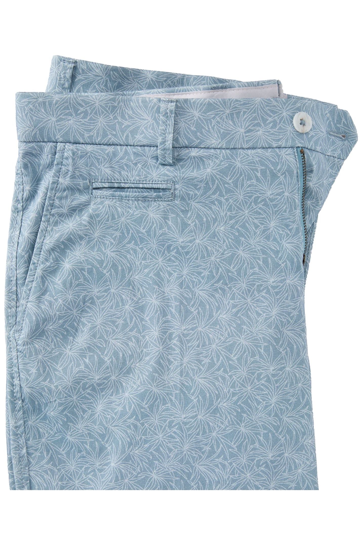 Tropical Leaf Print Lightweight Superfine Twill Shorts in Choice of Colors (College Modern Fit - 8" Inseam) by Ballin