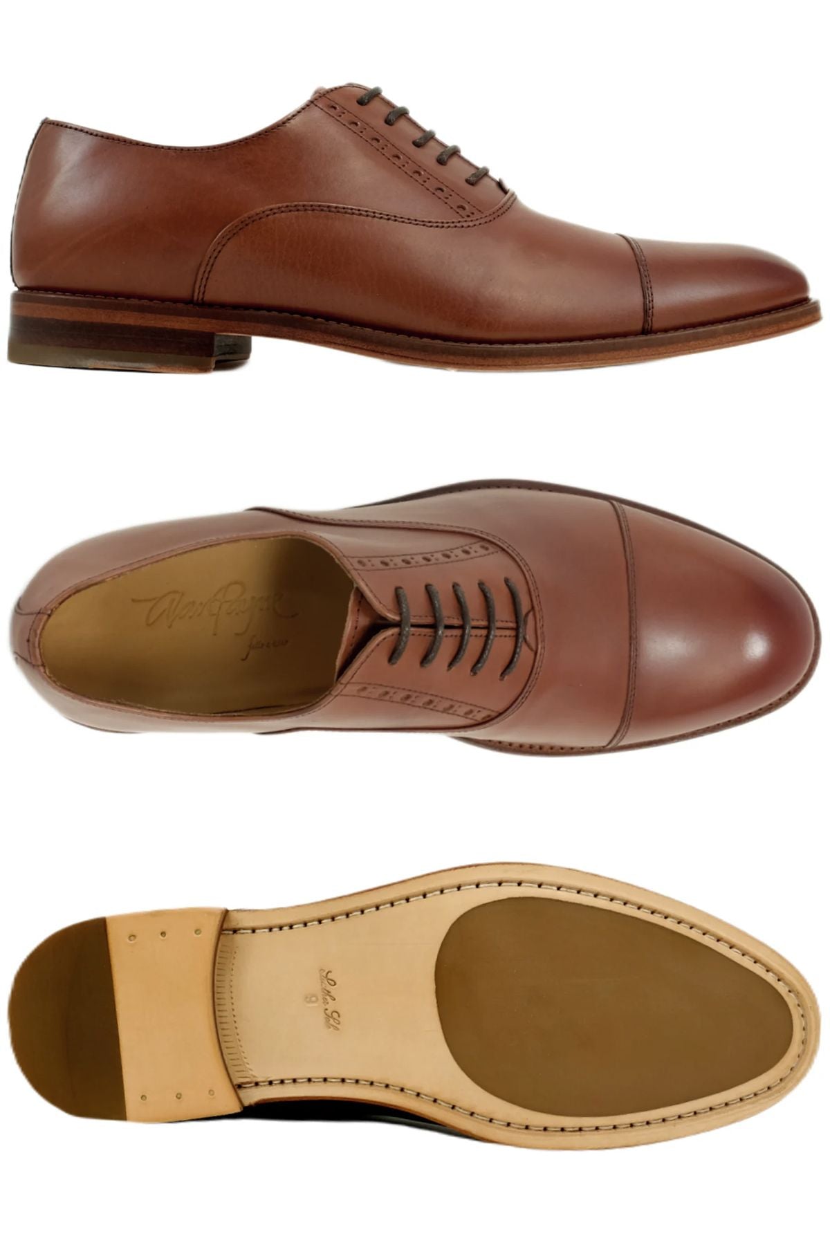 Clark Calfskin Balmoral Cap-Toe Oxford in Brandy by Alan Payne Footwear