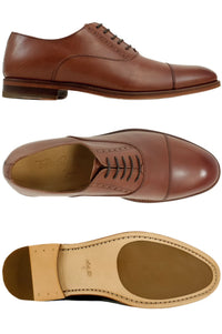 Clark Calfskin Balmoral Cap-Toe Oxford in Brandy by Alan Payne Footwear