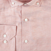 Linen/Tencel Solid Twill Sport Shirt in Spice by Scott Barber