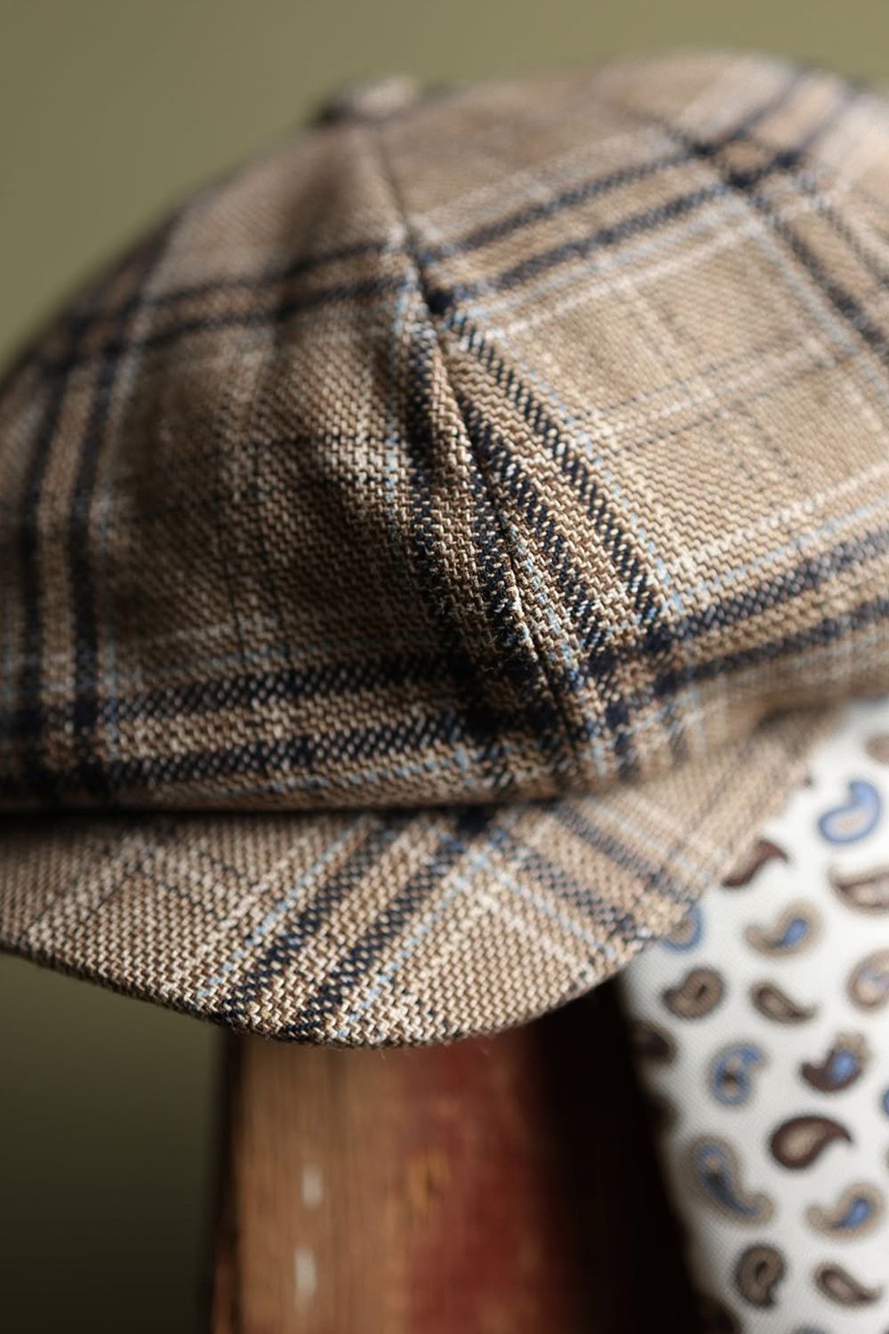 Newsboy Classic Cap in Lanificio Manelli Cotton Blend Check (Choice of Colors) by Wigens