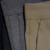 Worsted Wool Tropical Trouser in Tan (Hampton Plain Front - Regular & Long Rise) by Berle