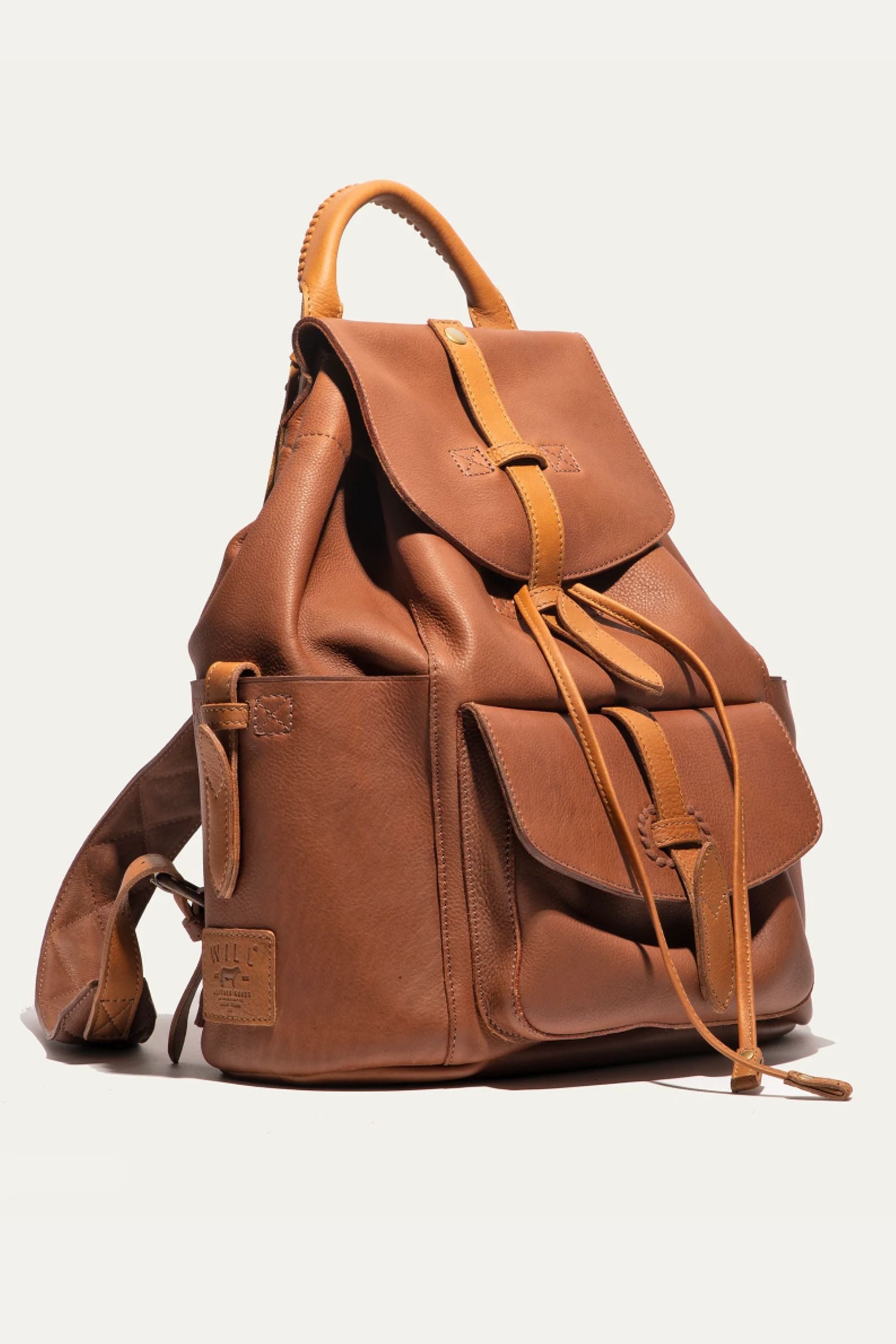 Rainier Leather Backpack in Cognac/Tan by Will Leather Goods