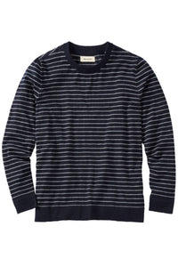 Pure Cashmere Fine Stripe Sweater in Navy by Borgo28